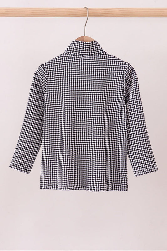 Boys Embroidered Houndstooth Pullover