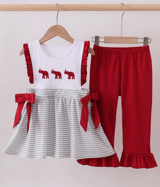 Alabama Embroidered Ruffles & Bows Set