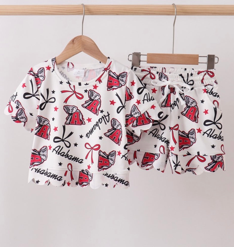 Alabama Scalloped Short Set