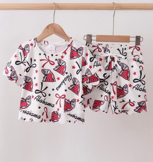 Alabama Scalloped Short Set