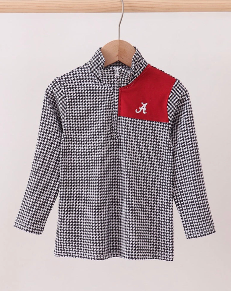 Boys Embroidered Houndstooth Pullover
