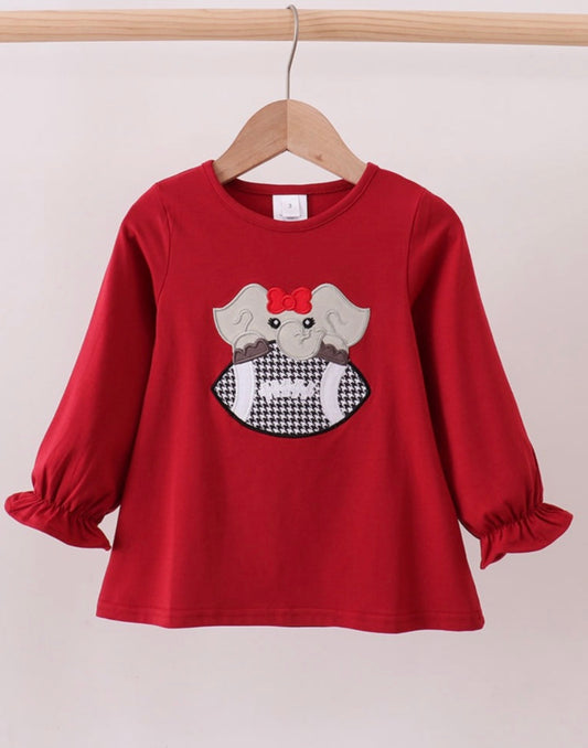 Alabama Appliqué Ruffled Sleeve Top