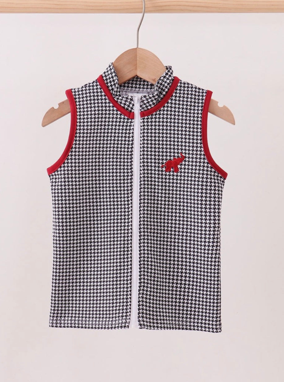 Alabama Embroidered Houndstooth Vest