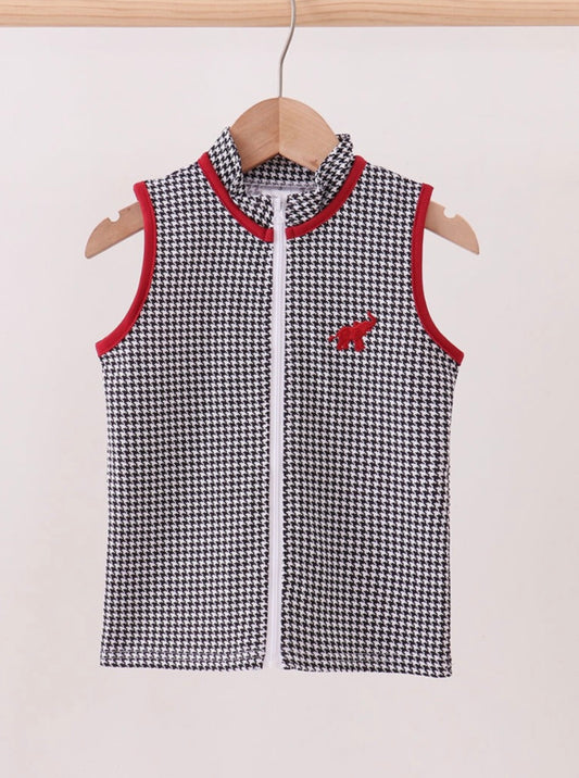 Alabama Embroidered Houndstooth Vest