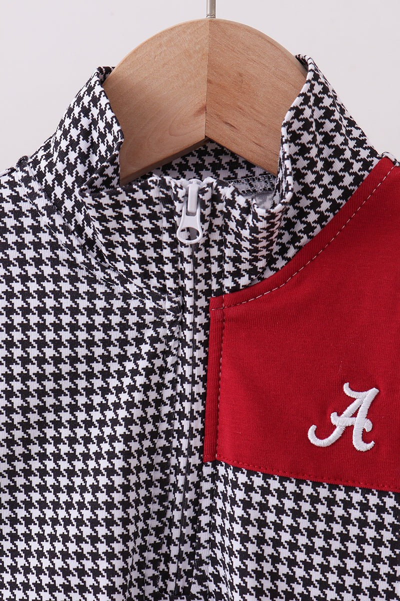 Boys Embroidered Houndstooth Pullover