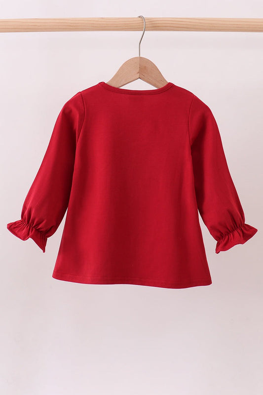 Alabama Appliqué Ruffled Sleeve Top