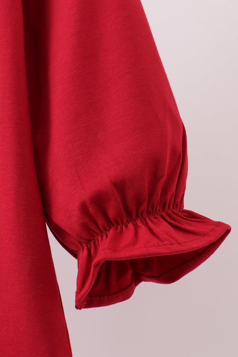 Alabama Appliqué Ruffled Sleeve Top