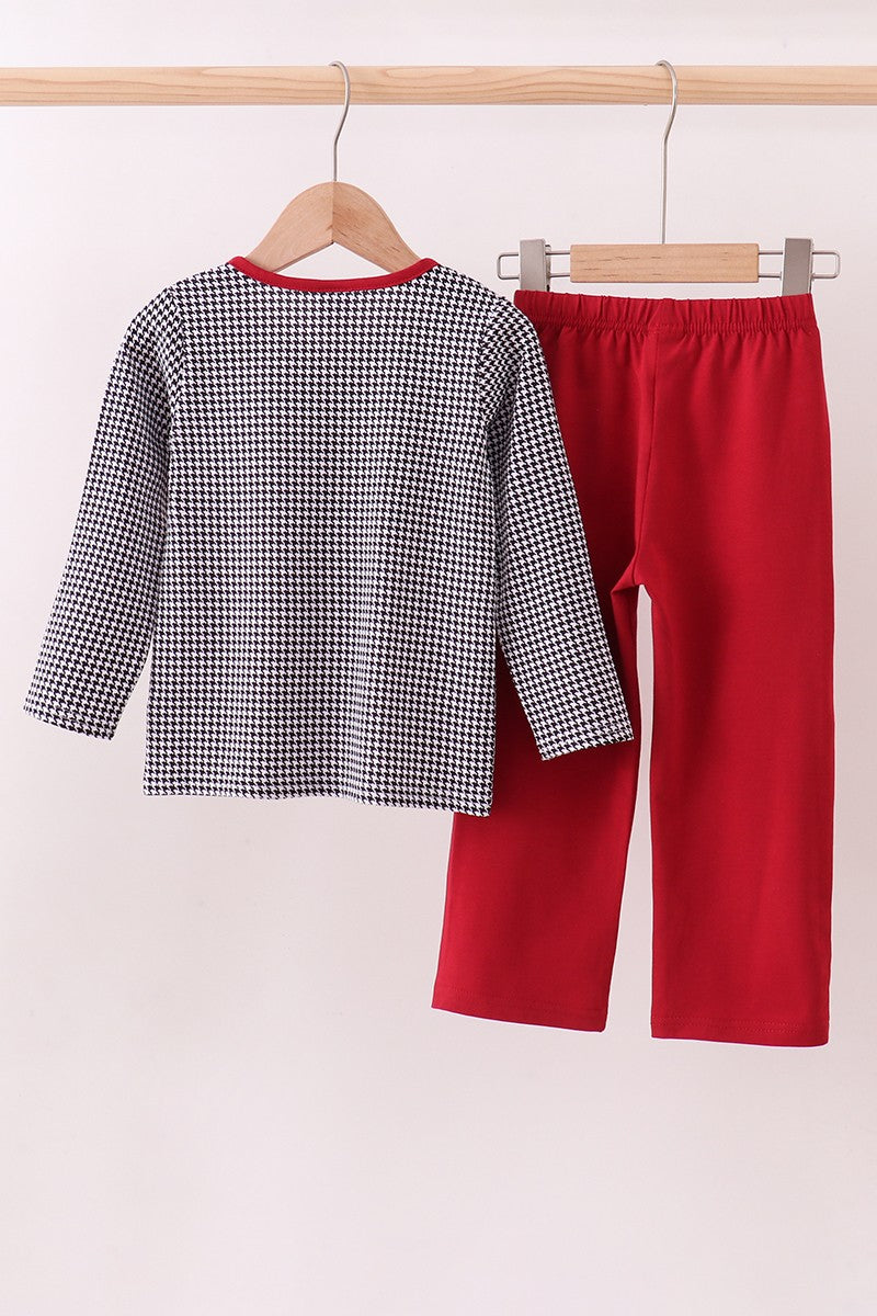 Boys Alabama Houndstooth & Red Pant Set