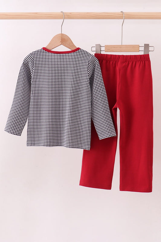 Boys Alabama Houndstooth & Red Pant Set