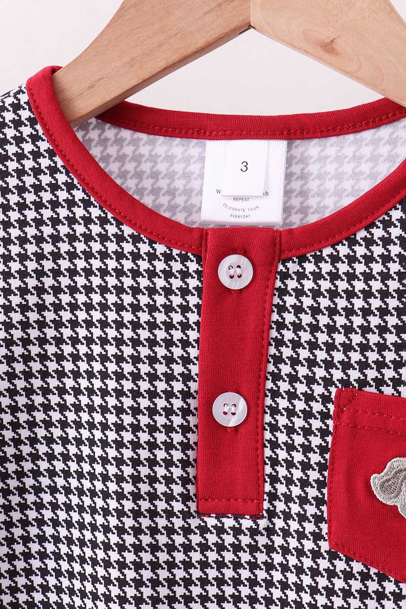 Boys Alabama Houndstooth & Red Pant Set